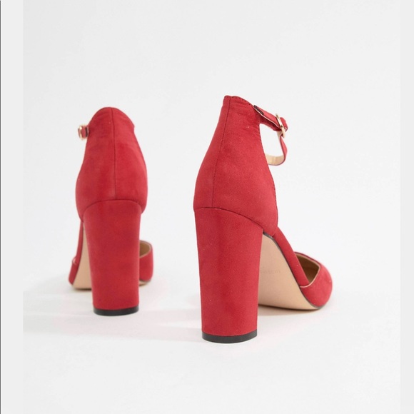 London Rebel Ankle Strap Red Heels - Picture 4 of 10